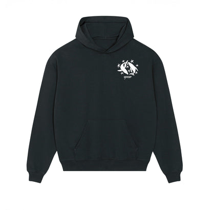 "WHALE DUO" HOODIE IN BLACK